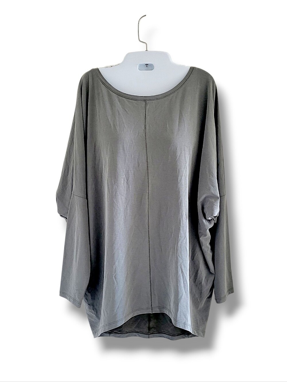 WHBM | Oversized Olive Gray Scoop Neck Dolman Tunic Top Size S